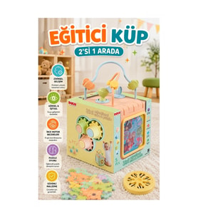 5192 Eğitici Küp ve Puzzle 2IN1 -Dolu Oyuncak