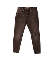 Siyah Yırtık Detaylı Denim Pantolon