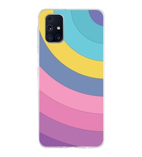 Samsung Galaxy M31s Kapak Renk Cümbüşü Tasarımlı Şeffaf Silikon Kılıf