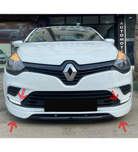 Renault Clio 4 Ön Ek Karlık Mat Siyah Plastik Makyajlı Kasa 2016 2017 2018 2019