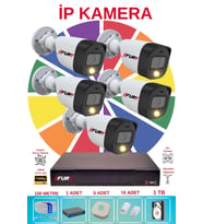 FURY 5 Li Ip Güvenlik Kamera Seti Sesli 4mp Gece Renkli Su Geçirmez 5515s 1TB
