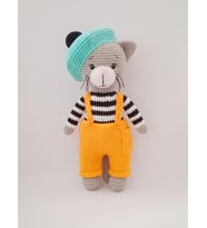 Turuncu Ressam Kedi Amigurumi Organik Oyuncak