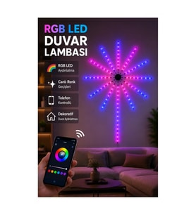 Telefon Kontrollü RGB LED Duvar Aydınlatması – Dekoratif İç Mekân Lambası