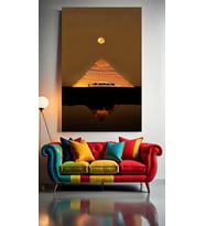 MISIR PİRAMİTLERİ V2 Ev Duvar Salon Güzellik Salonu Ofis Dükkan Dekarasyon Kanvas Tablo (Çok Renkli)
