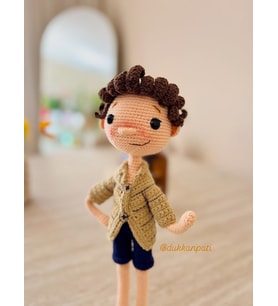 Luca animasyon dizisi karakteri. Amigurumi hediyelik oyuncak. Arkadaşa sevgiliye hediye