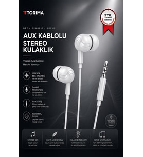 Torima Kablolu Kulaklık Jack Girişli Kulak İçi Kulaklık H10 Beyaz
