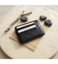 %100 Hakiki Deri Minimalist Tek Parça Ultra İnce Oval Kredi Kartlık ve Cüzdan