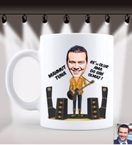 BK Gift Kişiye Özel Erkek Gitarist Karikatürlü Beyaz Kupa Bardak-3