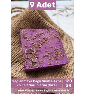 #sabun %100 Doğal Güzel Kokulu El Yüz Saç Cilt Vücut Orijinal Lavanta Sabunu 120g - 9 Adet