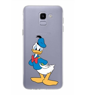 Samsung Galaxy J6 Kapak Donald Duck Tasarımlı Şeffaf Silikon Kılıf