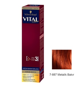 Vital Tüp Saç Boyası 7.887 Metalik Bakır + Oksidan Sıvı 50 Ml