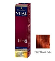 Vital Tüp Saç Boyası 7.887 Metalik Bakır + Oksidan Sıvı 50 Ml