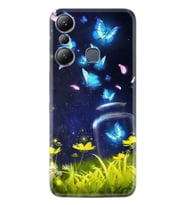 Infınix Hot 20i Kılıf Resimli Desenli Baskılı Silikon Flowers Fox 1309