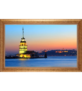 EV İŞYERİ OFİS İÇİN ALTIN ÇERÇEVELİ PASPARTULU TABLO VB190
