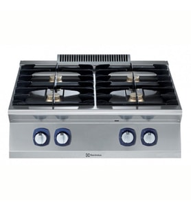 Electrolux Professional Endüstriyel 4 Açık Ateşli Gazlı Set Üstü Ocak, Her Brulör 5,5 Kw, Derinlik 730 Mm - 800 Mm E7GCGH4C00