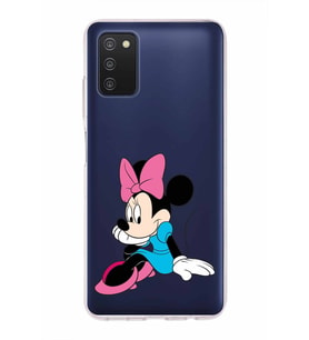 Samsung Galaxy A03s  Kapak Minnie Mouse Tasarımlı Şeffaf Silikon Kılıf