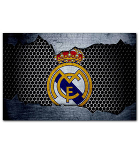 Cakatablo Real Madrid Logo Gri Siyah Petek Zemin