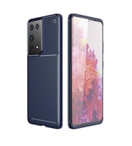 Galaxy S21 Ultra Kılıf Zore Negro Karbon Tasarım Silikon Kılıf (Lacivert)