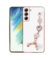 Samsung Galaxy S21 FE Kılıf El Tutamaçlı Taka Kapak (Beyaz)