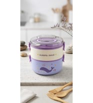 2 Katlı Paslanmaz Çelik 1200 ML Beslenme Yemek Kabı