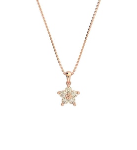 Zirkon Taşlı Rose Manolya Çiçeği Gümüş Kolye