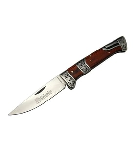 Mb3936a Kahverengi Av / Kamp Çakısı 20cm- Manuel, İşlemeli, Kemerlikli, Ahşap Sap