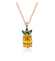 ?Gümüş Rose Ananas Figür Meyve Kolye
