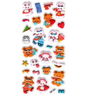 Sticker Kabartmalı Stiker Defter Planlayıcı Etiket (Lde006)-19x9cm - Motorlu Tavşan Ayıcık