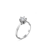 925 Ayar Swarovski Zirconia Taşlı Tektaş Sade Model Kadın Yüzük (Gümüş)