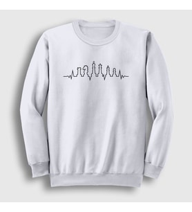 Presmono Unisex Beyaz Heartbeat Chess Satranç Sweatshirt 334311tt (Beyaz)
