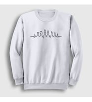 Presmono Unisex Beyaz Heartbeat Chess Satranç Sweatshirt 334311tt (Beyaz)