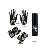 Çiçek Model El Ayak Geçici Dövme Seti Spray Tattoo Dark Siyah Renk