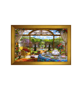 Manzara Temalı Kanvas Tablo 50 x 70 cm Gold Çerçeve