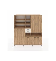 Kronos Dolap 17 Raflı 2 Çekmeceli 7 Kapaklı 220x59x243 Çam-Çam/Aytaşı