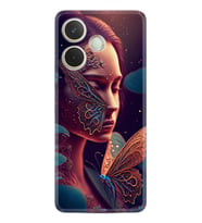 Oppo A5 Pro 5G Kılıf Boutique Baskılı Resimli Kelebek Kadın Pcode -075