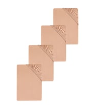 4 Adet Düz Pamuklu Tek Kişilik 120 x 200 x 30 cm Lastikli Penye Çarşaf (Yavruağzı)