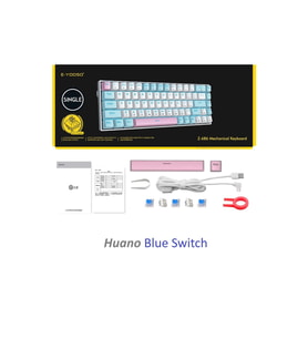 Beyaz Mini Mekanik Klavye Z-686 Huano Blue Switch Işıklı