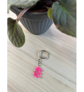 Miyuki Boncuk El Yapımı Pembe Fil Anahtarlık / Çanta Süsü
