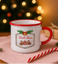 BK Gift Kişiye Özel İsimli Yılbaşı Tasarımlı Kırmızı Emaye Kupa Bardak -7, Arkadaşa Hediye, Yeni Yıl Hediyesi