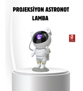 Bluetooth Müzikli Astronot Projeksiyon Lambası Yıldız ve Ay Efektli