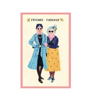 Friends Forever (Sonsuza Dek Arkadaş) – Hediye Not Kartı ve Kartpostal  10x15 cm (Sarı-Yeşil-Kahverengi-Beyaz)