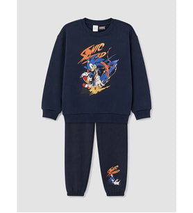 LCW Kids Lacivert Sonic Baskılı Erkek Çocuk Kalın Eşofman Takım