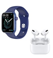 HW22 Plus Mavi Akıllı Saat Airpods Pro Anc Özellikli Bluetooth Kulaklık