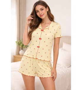 Kadın 01654 Kaşkorse Şortlu Pijama Takımı