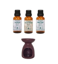 Sardunya (ıtır) Yağı 10ml, Tarçın Kabuğu Yağı 10ml, Ada Çayı Yağı 10ml Ve Buhurdanlık