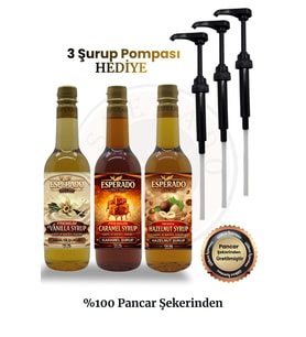 VANİLYA - KARAMEL - FINDIK AROMALI KAHVE ŞURUBU 750 ML X 3 ADET