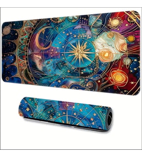 70X30 CM ANTİK ASTROLOJİK TASARIM KAYDIRMAZ TABAN SPEED YÜZEY OYUNCU MOUSE PAD GAMİNG