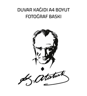 Atatürk 1 Duvar Kağıdı, Fotoğraf Baskı, A4 Boyut, 21,0 X 29,7 Cm