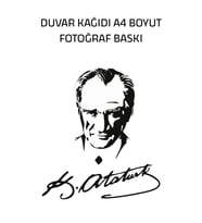 Atatürk 1 Duvar Kağıdı, Fotoğraf Baskı, A4 Boyut, 21,0 X 29,7 Cm