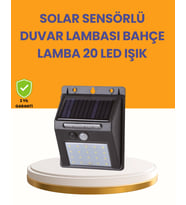 20 Led Güneş Enerjili Hareket Sensörlü Dış Mekan Duvar Lambası